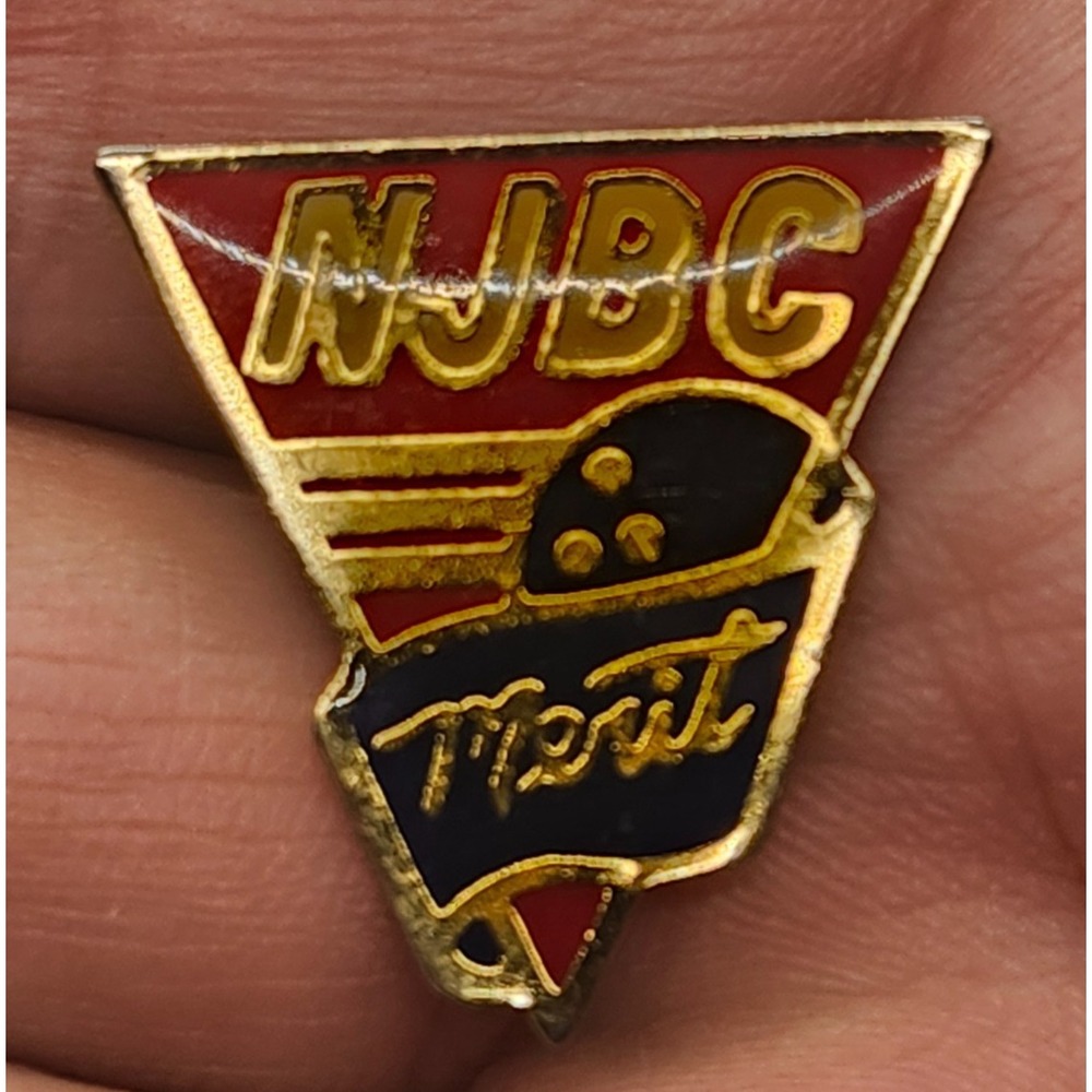 Vintage Lapel Pin NJBC National Junior Bowling Championship League Merit Tac Pin